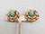 1950s Vintage 1950s Signed Napier Goldtone Faux-Turquoise Clip Earrings-2 Pieces For Sale - Image 5 of 7