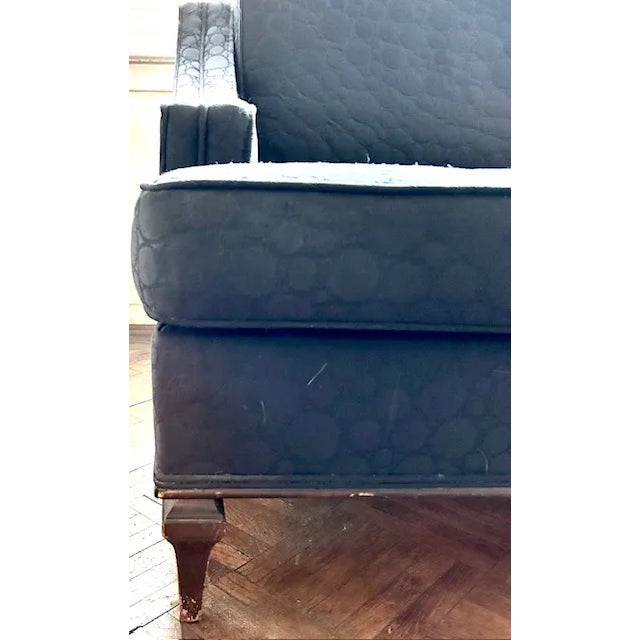 Mid Century Sofa in a Damask Almost Crocodile Pattern For Sale - Image 4 of 6