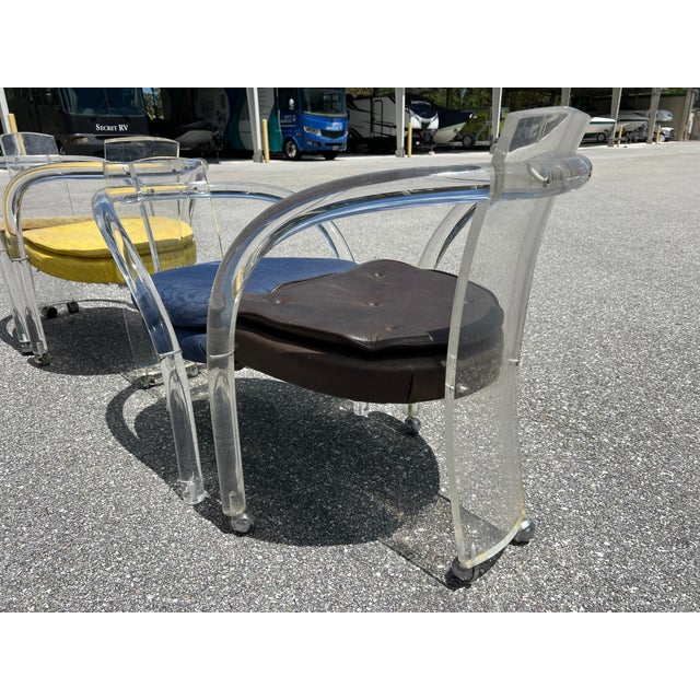 Mid-Century Modern 1960s Charles Hollis Jones Style Lucite Dining Chairs- Set of 8 For Sale - Image 3 of 12
