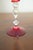 Mid 20th Century Italian Ruby Red Murano-Style Art Glass Flute With Twisted Gold Aventurine Stem For Sale In New York - Image 6 of 8