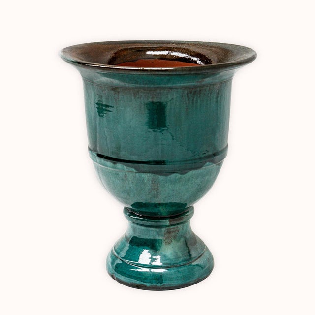 1980s Ceramic Anduze Jar in Petrol Glaze For Sale - Image 5 of 7