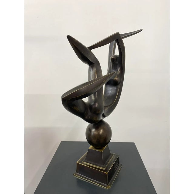 Contemporary "Levitation" Contemporary Abstract Figurative Bronze Sculpture For Sale - Image 3 of 7