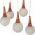 Mid-Century Modern Space Age Orange & White 5-Orb Pendant Lamp For Sale - Image 3 of 9