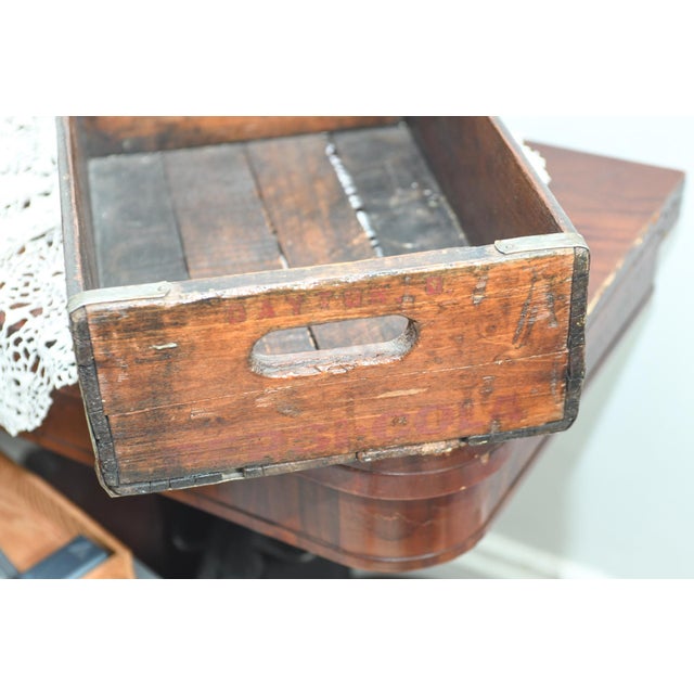 Vintage Pepsi Crate Dayton Ohio, Refinished Wooden Soda Crate, Antique Pepsi Advertising Box, Rustic Storage Decor For Sale - Image 4 of 7