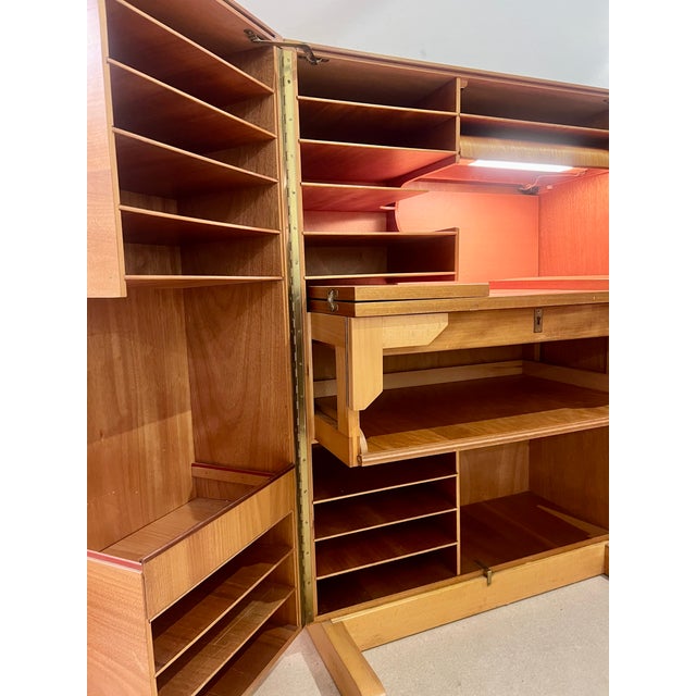 Mid-Century Magic Box Folding Desk Cabinet from Mummenthaler & Meier, Switzerland, 1950s, in Flawless conditions. Designed...
