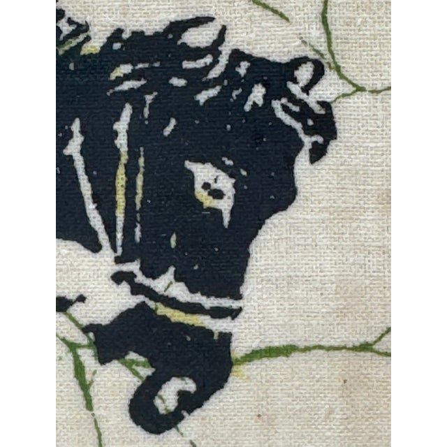 Vintage Chinese Framed Batik Fabric Art-Horse Carriage "The Inspection Tour" For Sale - Image 6 of 12