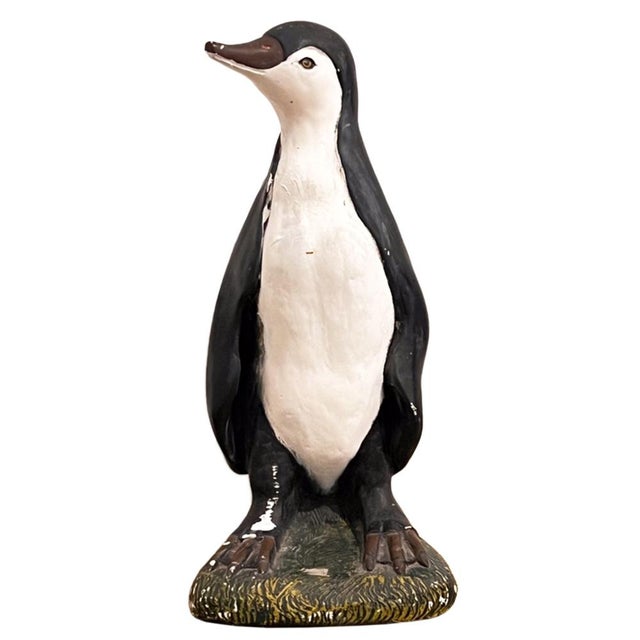 Paint Large Penguin in Polychrome Plaster, France, 1960s For Sale - Image 7 of 7
