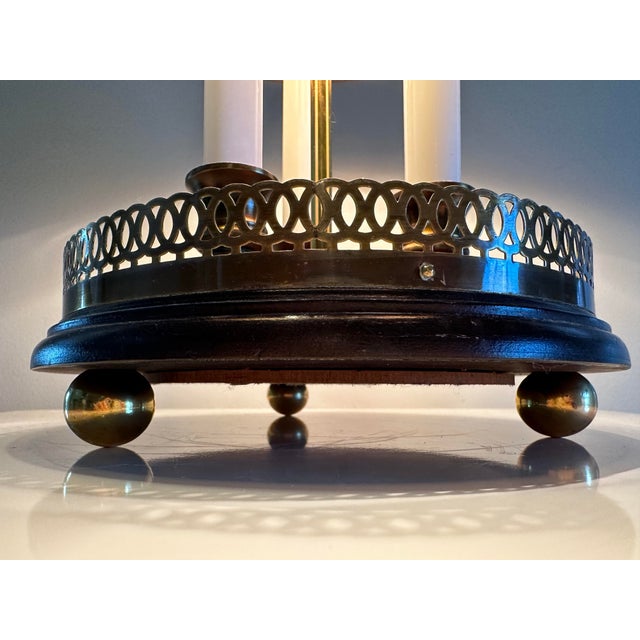 Vintage Knob Creek Bouillotte Three Candlestick Style Desk Lamp For Sale - Image 6 of 11