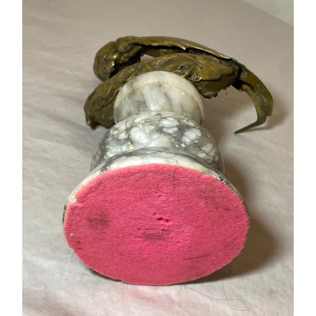 Antique German Rudolf Henn Bronze Alabaster Perched Pheasant Statue Sculpture For Sale - Image 14 of 14