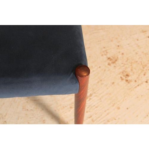 Brown Rosewood Dining Chairs with Blue Velvet Upholstery from Robert Heritage, 1960s, Set of 6 For Sale - Image 8 of 15