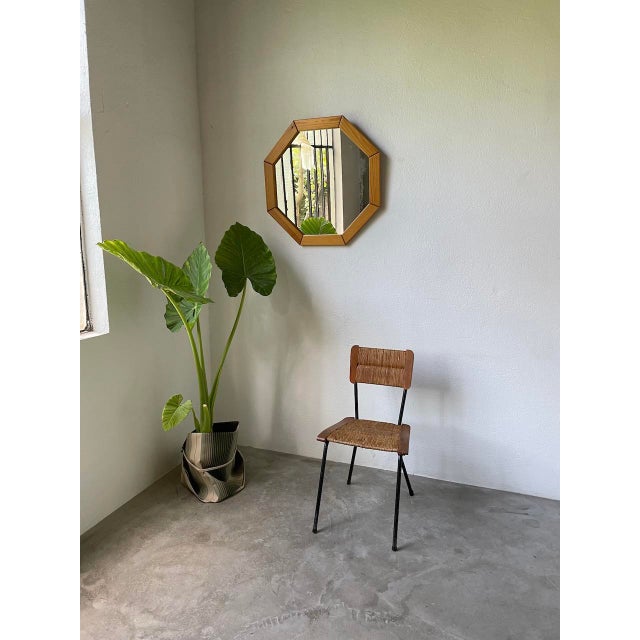 Hexagonal Pine Mirror, 1980s For Sale - Image 3 of 18