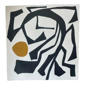 2024 "Salita" Organic Modern Contemporary Painting on Cotton Paper by Artist r.k. Red