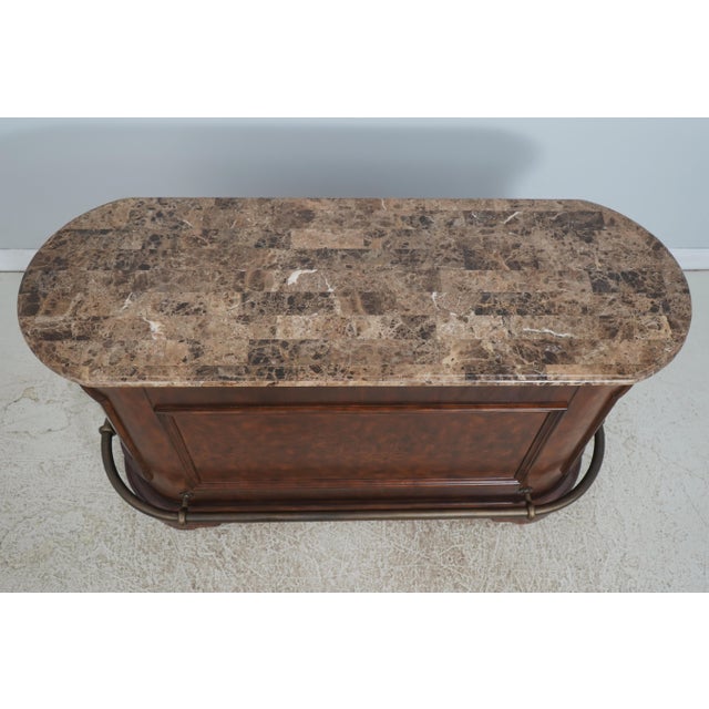 Howard Miller Marble Top Bar Wine Cabinet & 3 Stools For Sale In Philadelphia - Image 6 of 18
