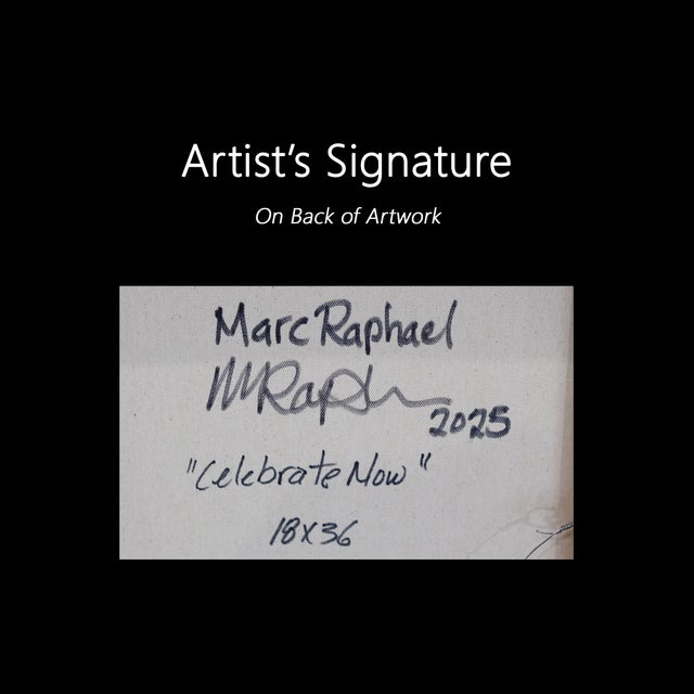 Celebrate Now - Abstract Warm Red Yellow Expressionist Textural Drip Painting by Marc Raphael For Sale - Image 9 of 9