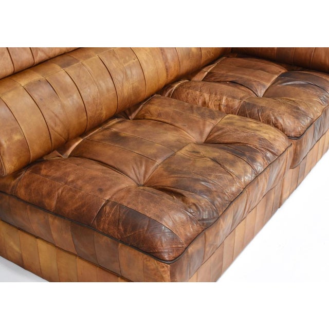 DS-88 Sectional Sofa or Daybed in Cognac Tan Leather from De Sede, Switzerland, 1970s, Set of 8 For Sale - Image 14 of 18