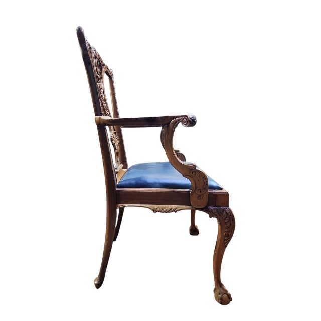 Wood 1970s Georgian Furniture Company Mahogany Chippendale Dining Chairs - Set of 6 For Sale - Image 7 of 15