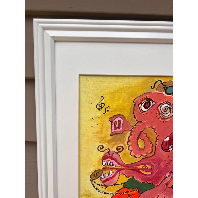 2020s Original Serg Graff "PigMaster" – Unique Surreal Naïve Fantasy Acrylic Artwork For Sale - Image 5 of 11