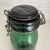 Beautiful authentic antique French La Lorraine "1 Litre" green glass canning jar with a raised thistle design on the lid...