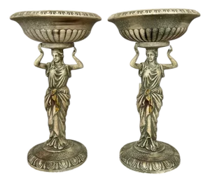 Vintage Rare Grecian Pedestal Planter by Napcoware - A Pair