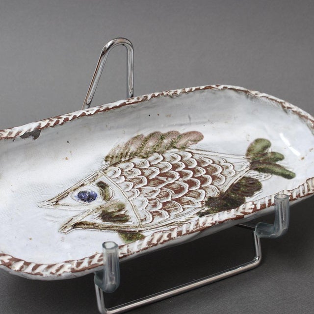 Brown Vintage French Ceramic Tray by Albert Thiry, 1970s For Sale - Image 8 of 14