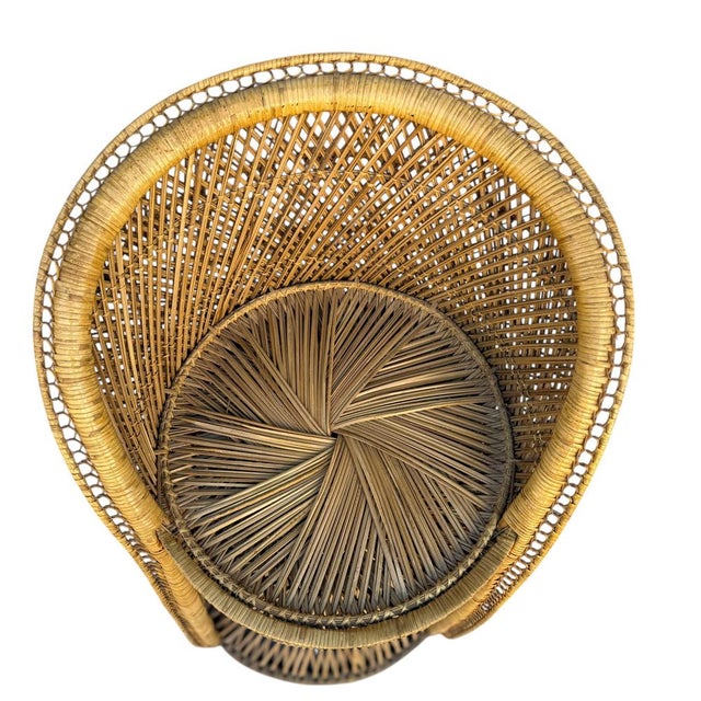 Wood Rattan Stool, France, 1960s For Sale - Image 7 of 8