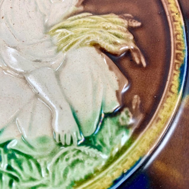 Late 19th Century English Majolica Harvest Theme Rococo Revival Bread Tray or Wall Plaque For Sale - Image 5 of 12