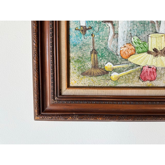 Blue Vintage Lovey Original Still Life Oil Painting on Canvas, Framed For Sale - Image 8 of 10