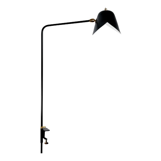 Mid-Century Modern Black Simple Stapled Table Lamp by Serge Mouille For Sale