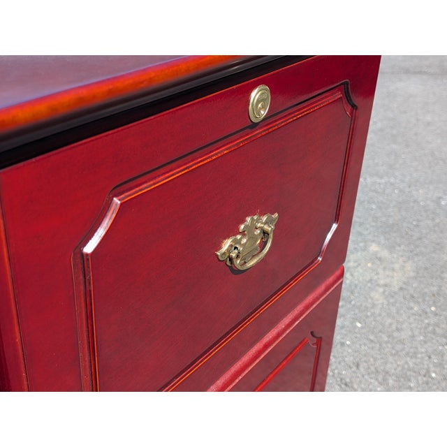 Mid-Century Modern Mid 20th Century Two Drawer Locking Filing Cabinet With Key For Sale - Image 3 of 9