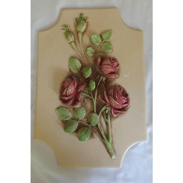 Art Deco Antique Three D Rose Plaques For Sale - Image 3 of 4