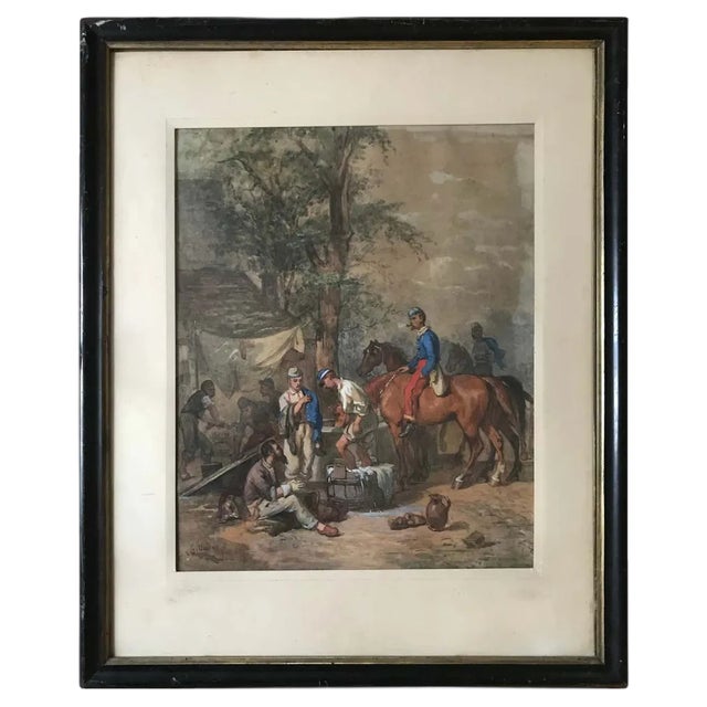 G. Verdey, Life of the French Cavalry, 1914, Watercolour, Framed For Sale