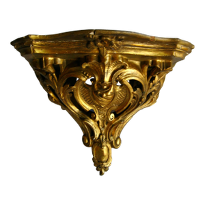 Early 19th Century Gilded Wood Louis XV Style Wall Console