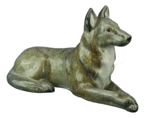 Art Deco Ceramic Sculpture Depicting a Wolf Dog from Liezen, Austria, 1970s