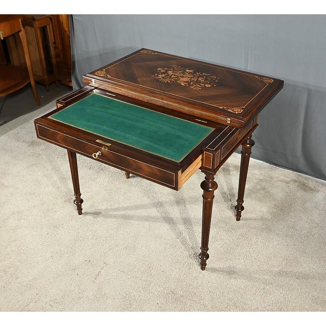 Louis Xvi Style Marquetry System Table, Late 19th Century For Sale - Image 5 of 18