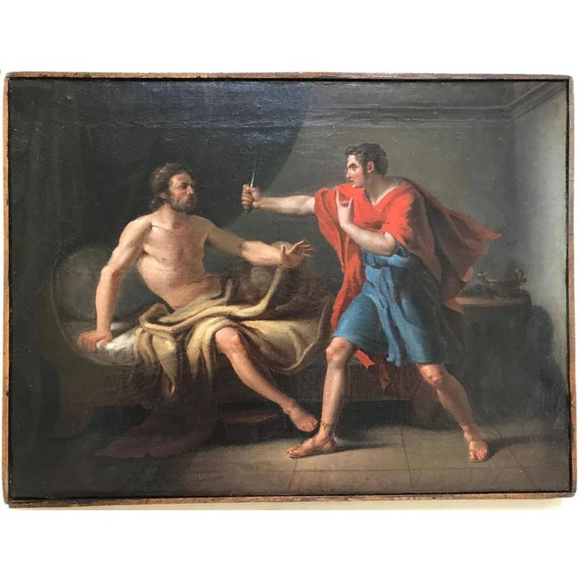 Muzio Scevola and Porsenna - Original Oil on Canvas by Gaspare Landi - Late 1700 Late 18th Century For Sale - Image 4 of 4