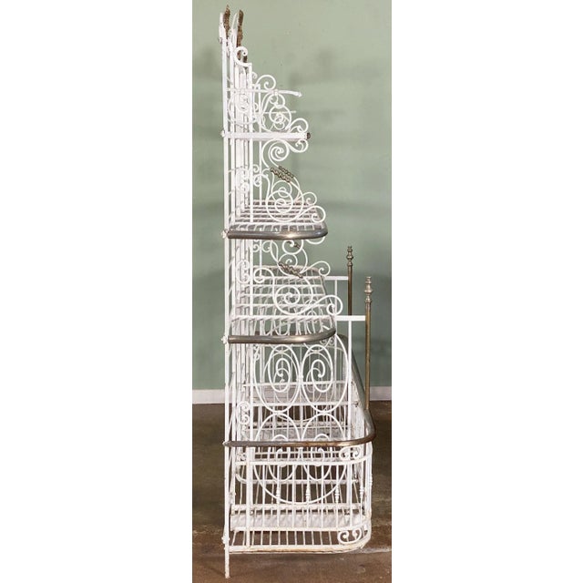 White Large French Boulangerie or Baker's Rack of Wrought Iron, Brass, and Nickel For Sale - Image 8 of 13
