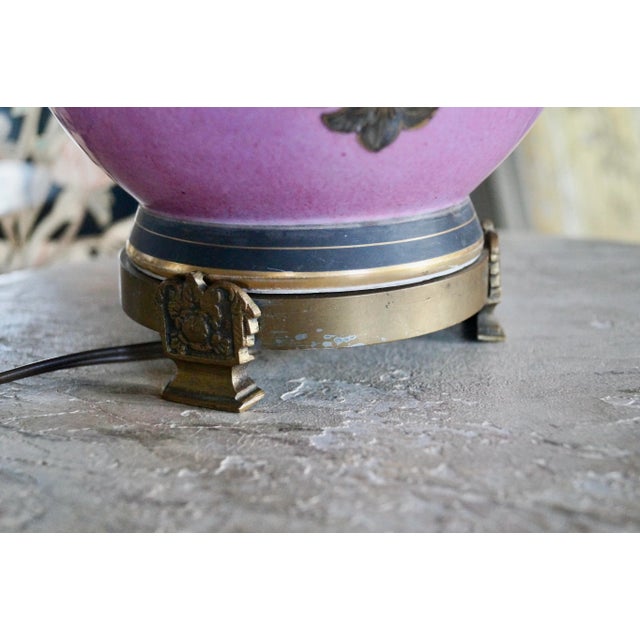 Traditional Paris Porcelain Pink Table Lamp Base, 1850s For Sale - Image 3 of 6