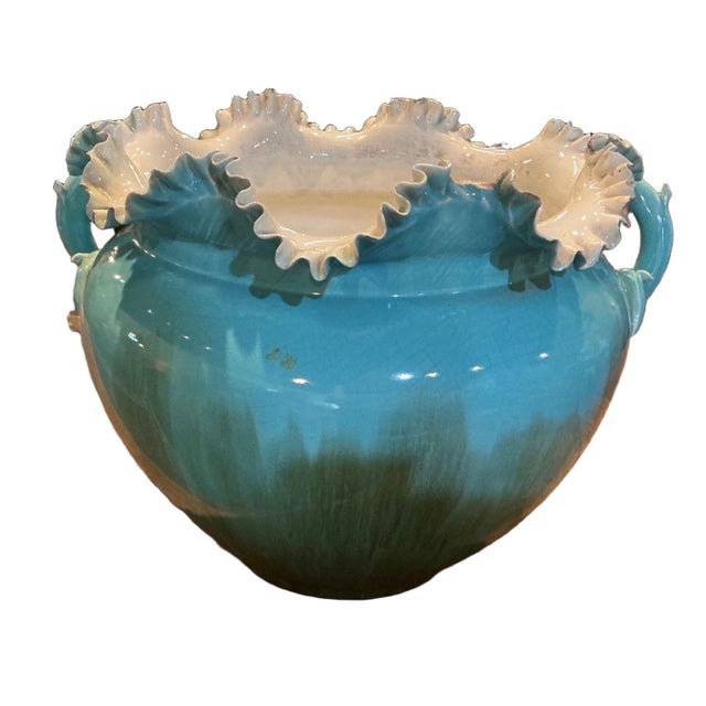 Large Majolica Jardiniere Circa 1900 For Sale - Image 9 of 12