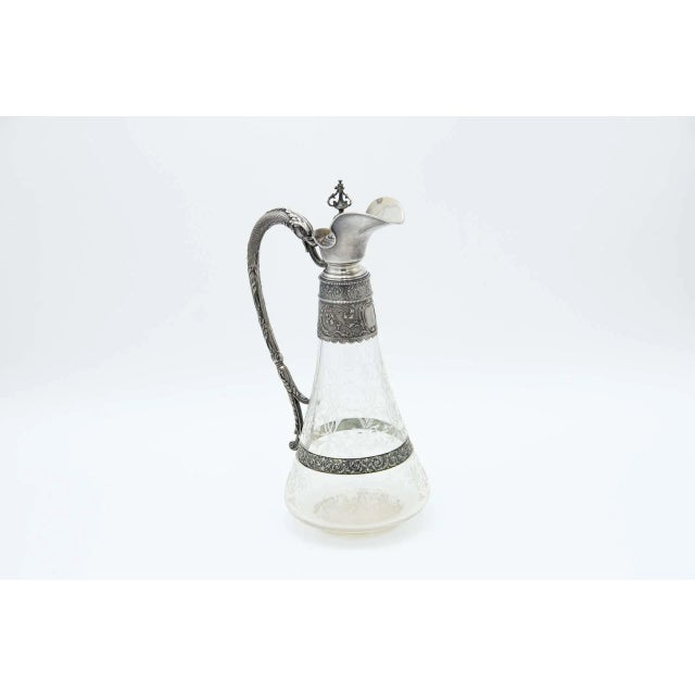 Acid Etched Glass Wine Jug For Sale - Image 6 of 6