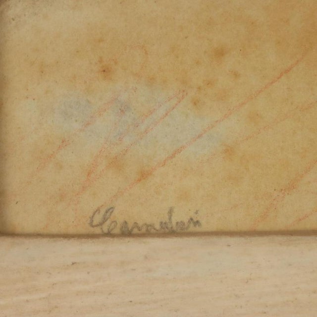 Textile Mario Cavaglieri, Countryside View, Pencil on Paper on Canvas For Sale - Image 7 of 10
