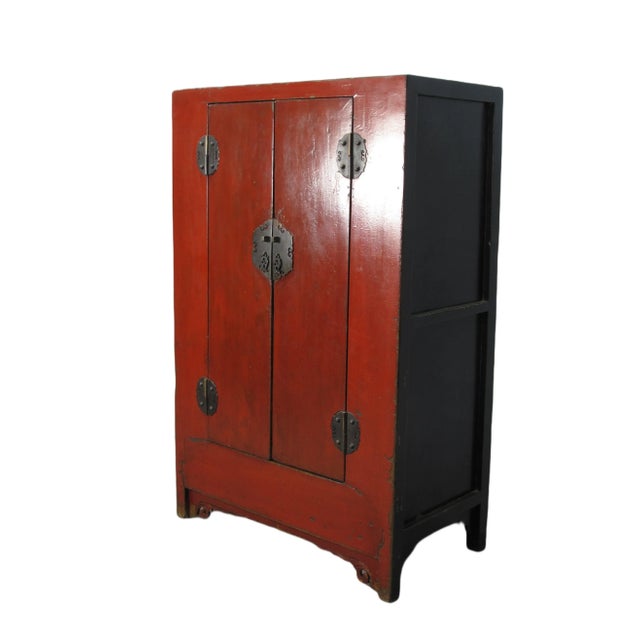 Chinese Red Chinese Antique Cabinet For Sale - Image 3 of 13