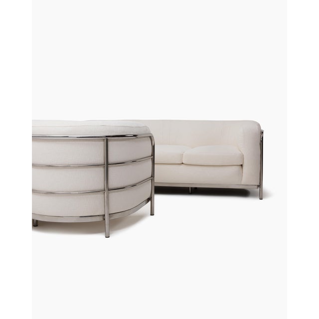 Jonathan De Pas, Donato D'Urbino, and Paolo Lomazzi Pair of Onda 3-Seater Sofas for Zanotta in French Bouclé, 1970 For Sale - Image 12 of 12
