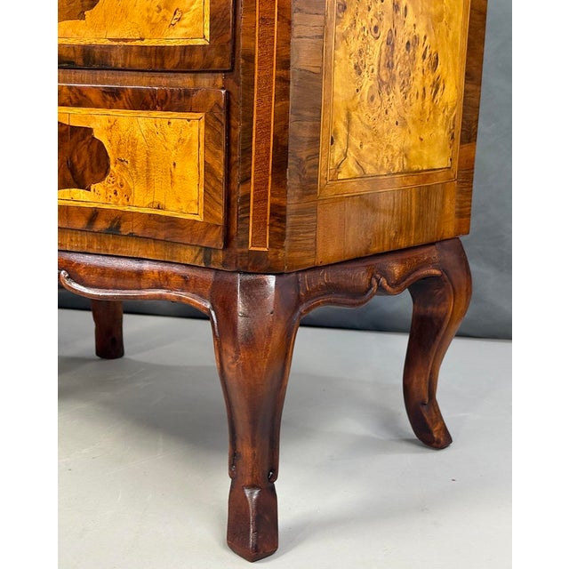 Wood Antique Neo-Baroque Bedside Tables with Inlays, 1910s, Set of 2 For Sale - Image 7 of 9
