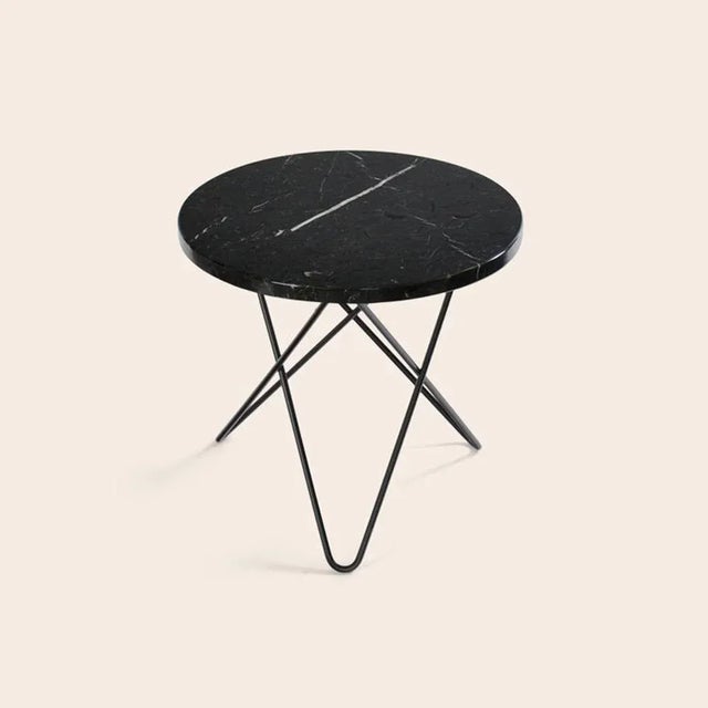 Black Marquina Marble and Black Steel Mini O Table by OxDenmarq Dimensions: D 40 x H 37 cm Materials: Steel, Black...