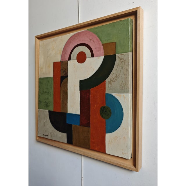 Contemporary La Part Du Jeu, Contemporary Geometric Abstract Oil Painting, Framed by Sophie Dumont For Sale - Image 3 of 9