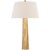 Traditional Chapman & Myers by Visual Comfort Signature Fluted Spire Large Cordless Table Lamp in Gilded Iron with Linen Shade For Sale - Image 3 of 3