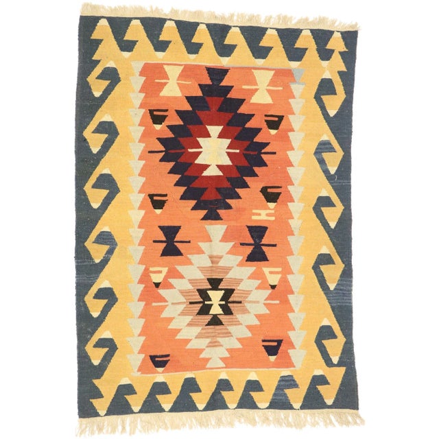 Vintage Persian Shiraz Kilim Rug - 03'10 X 05'04 For Sale - Image 9 of 9