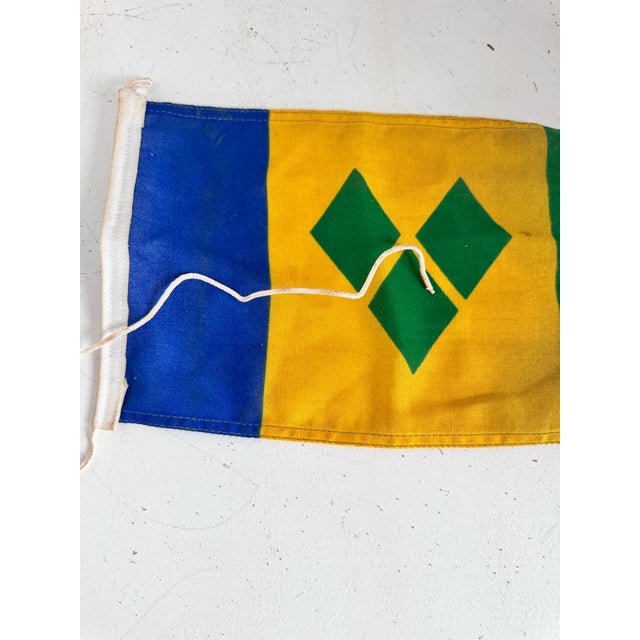 Saint Vincent & the Grenadines Vintage Nautical Burgee Flag For Sale - Image 9 of 11
