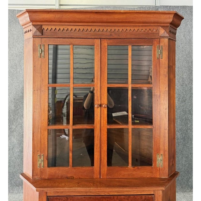 1900 - 1909 Antique Bench-Made Burled Walnut Corner Cabinet For Sale - Image 5 of 12