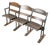 Early 20th Century Reclaimed Three Seater Wooden Folding Stadium Seats For Sale